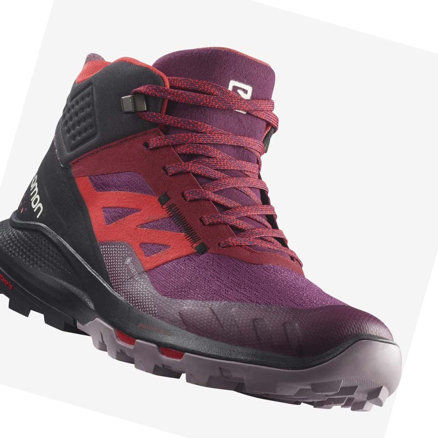 Salomon WoOUTPULSE MID GORE-TEX Fjellsko Dame Lilla | NO2840SGL