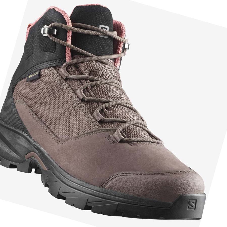 Salomon WoOUTWARD GORE-TEX Fjellsko Dame Brune | NO2789DFM