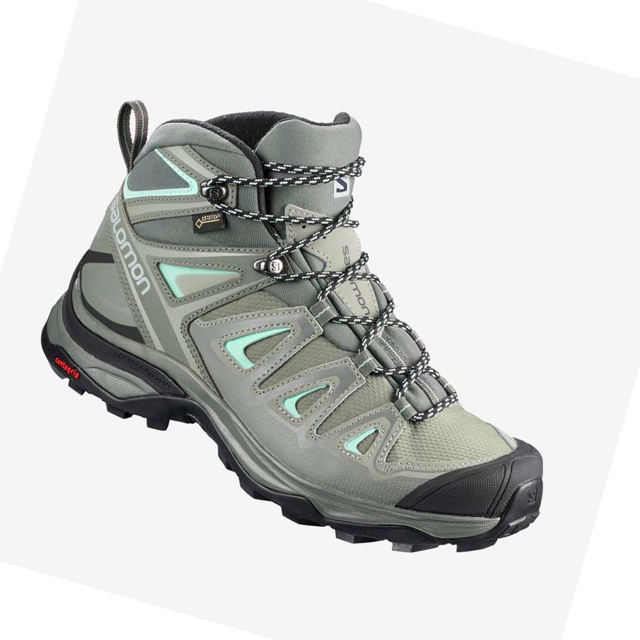 Salomon WoX ULTRA 3 MID GORE-TEX Fjellsko Dame Olivengrønne | NO2805CTV