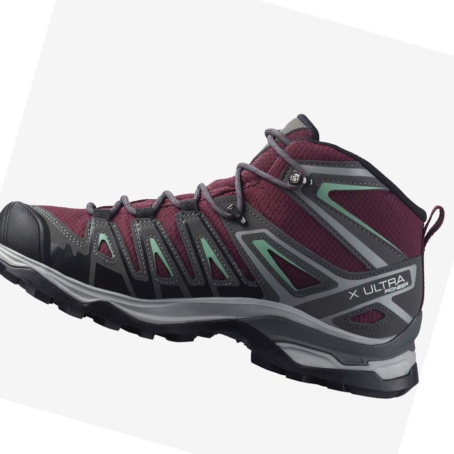 Salomon WoX ULTRA PIONEER MID CLIMASALOMON™ WATERPROOF Fjellsko Dame Rød | NO2832CTV