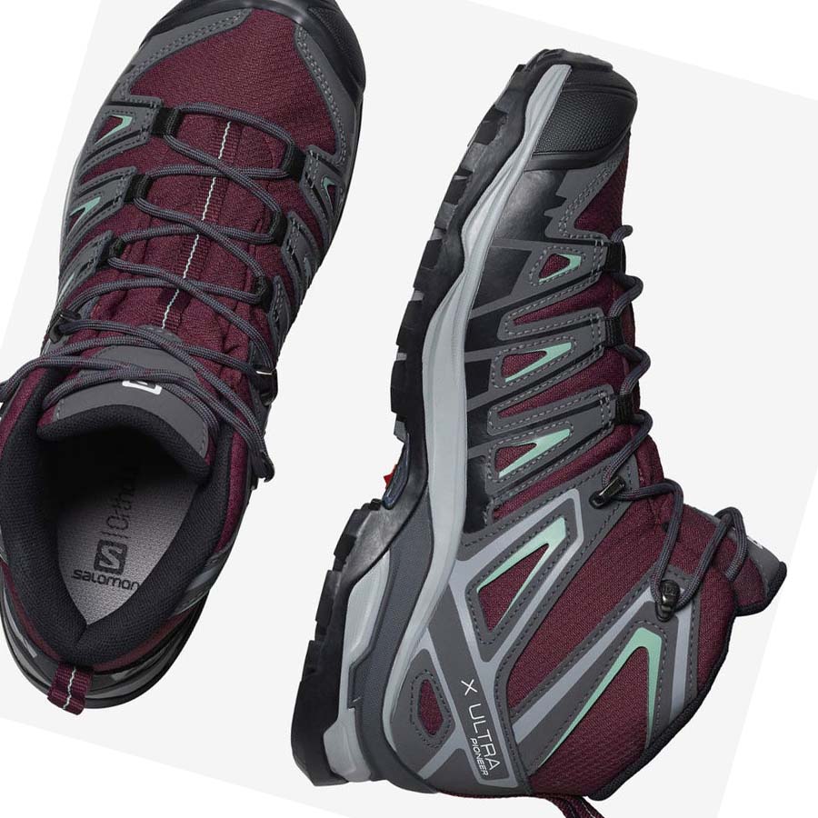 Salomon WoX ULTRA PIONEER MID CLIMASALOMON™ WATERPROOF Fjellsko Dame Rød | NO2832CTV