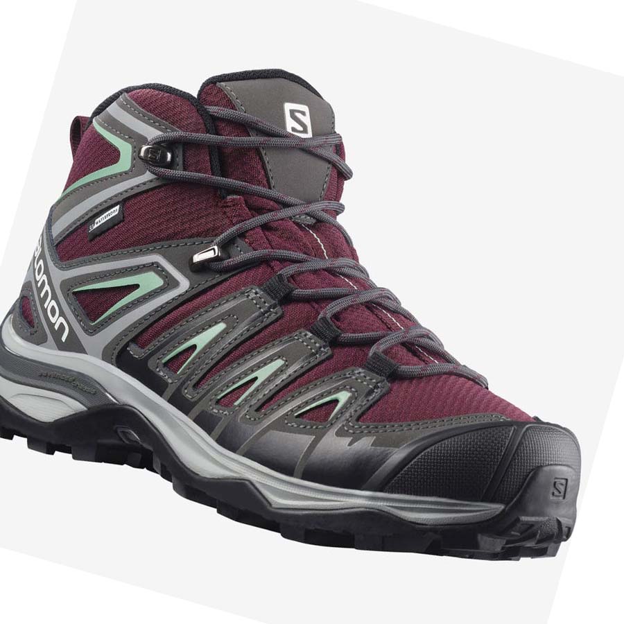 Salomon WoX ULTRA PIONEER MID CLIMASALOMON™ WATERPROOF Fjellsko Dame Rød | NO2832CTV