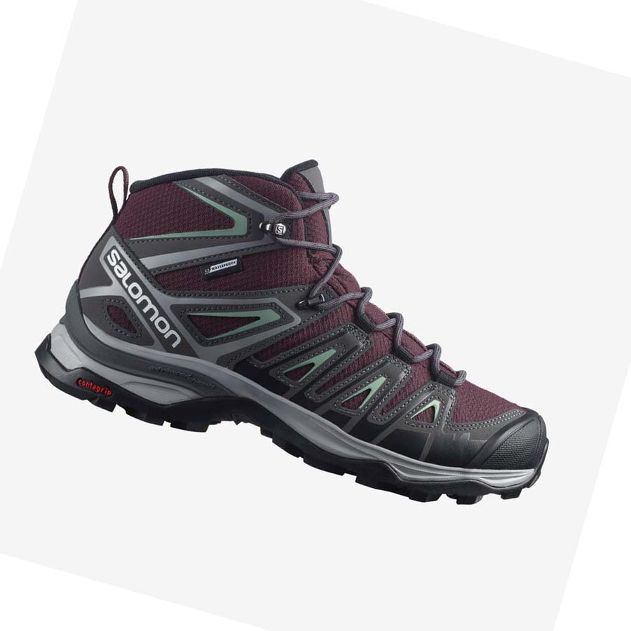 Salomon WoX ULTRA PIONEER MID CLIMASALOMON™ WATERPROOF Fjellsko Dame Rød | NO2832CTV