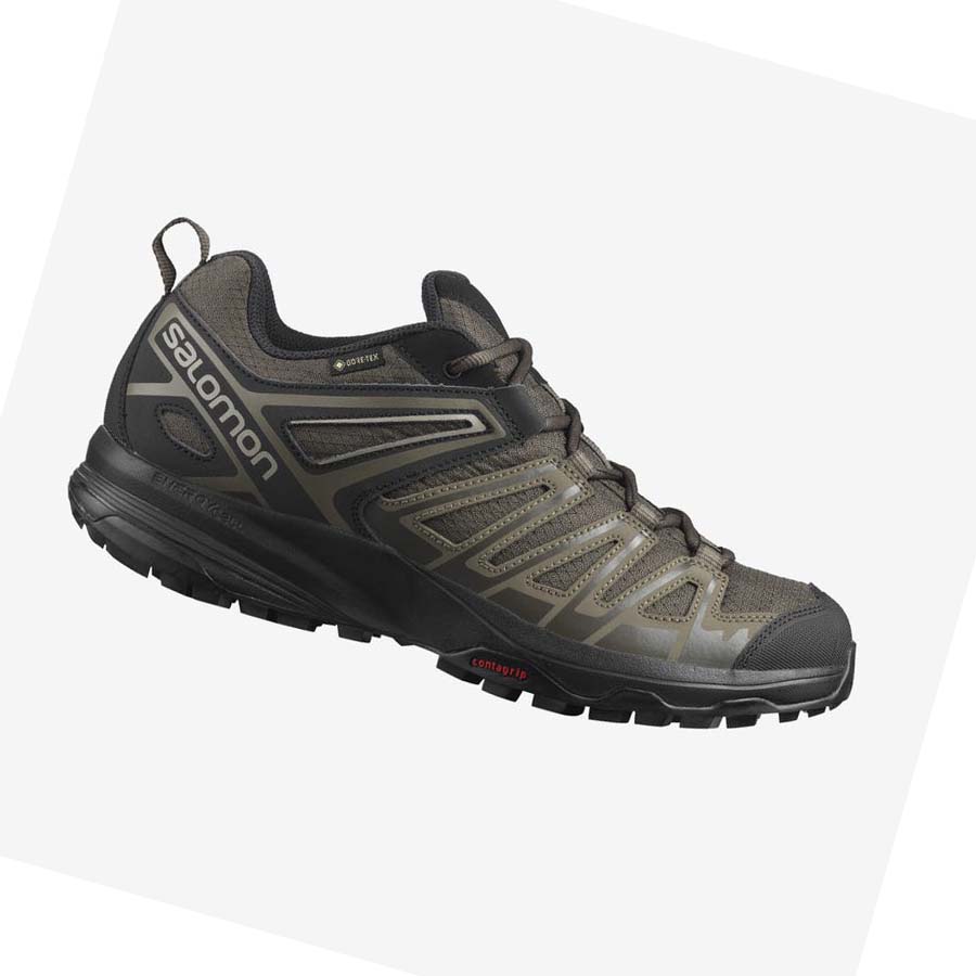 Salomon X CREST GORE-TEX Fjellsko Herre Svarte Olivengrønne | NO2009VRW