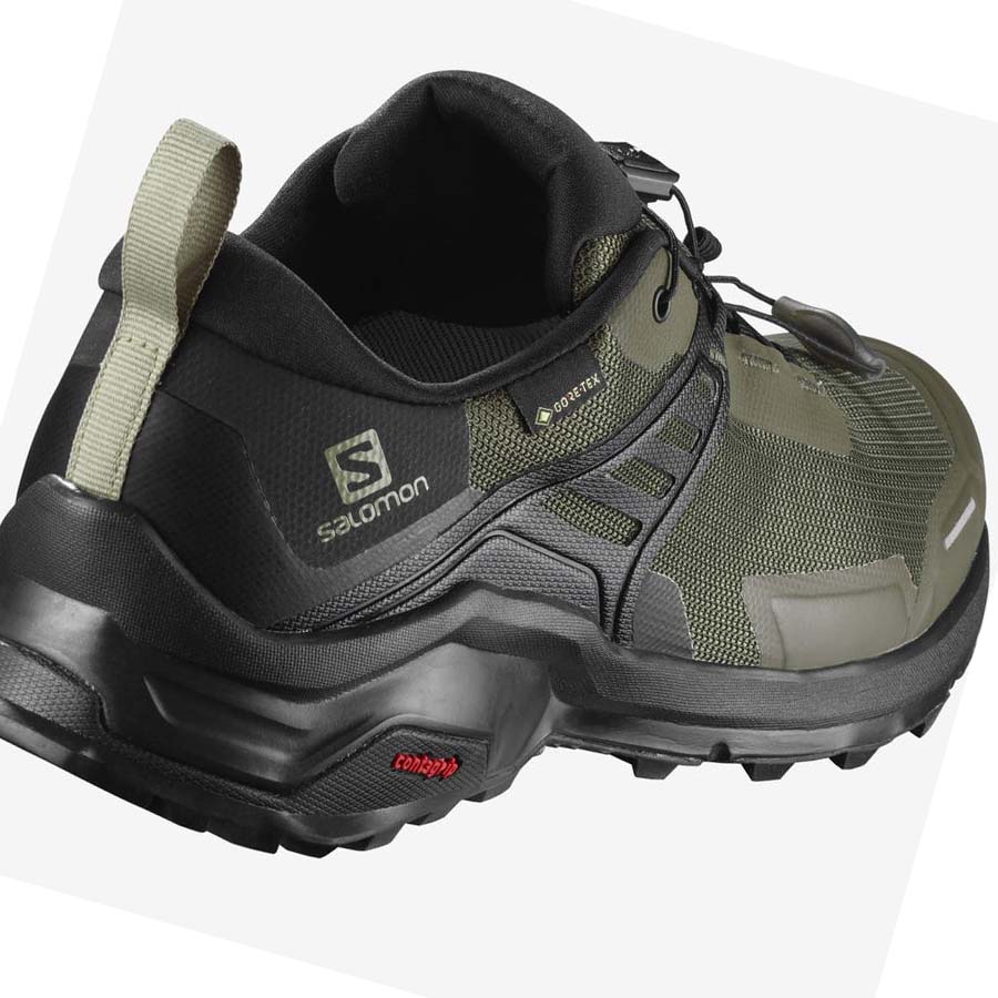 Salomon X RAISE GORE-TEX Fjellsko Herre Svarte Olivengrønne | NO2023AHK