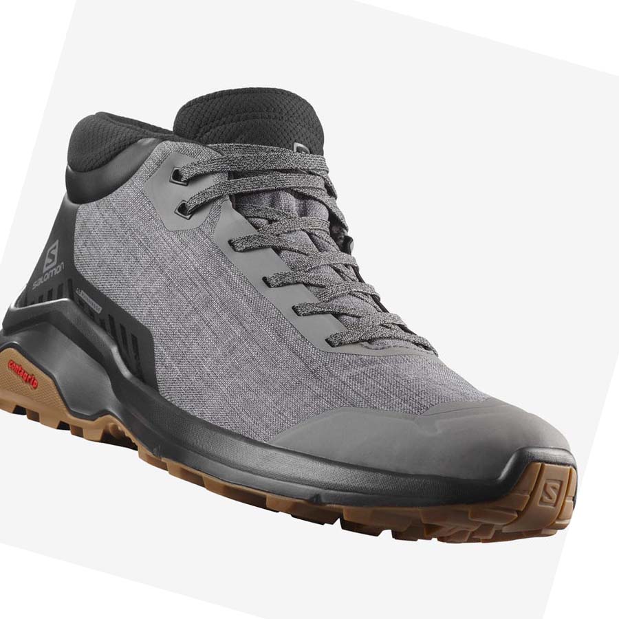 Salomon X REVEAL CHUKKA CLIMASALOMON™ WATERPROOF Vinterstøvler Herre Grå | NO2247CTV