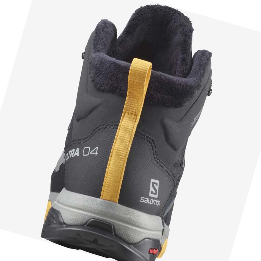 Salomon X ULTRA 4 MID WINTER THINSULATE™ CLIMASALOMON™ WATERPROOF Vinterstøvler Herre Svarte Grå | NO2249BEX