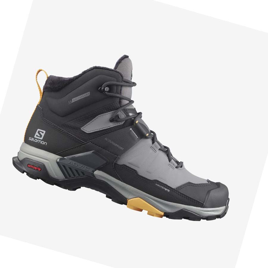 Salomon X ULTRA 4 MID WINTER THINSULATE™ CLIMASALOMON™ WATERPROOF Vinterstøvler Herre Svarte Grå | NO2249BEX