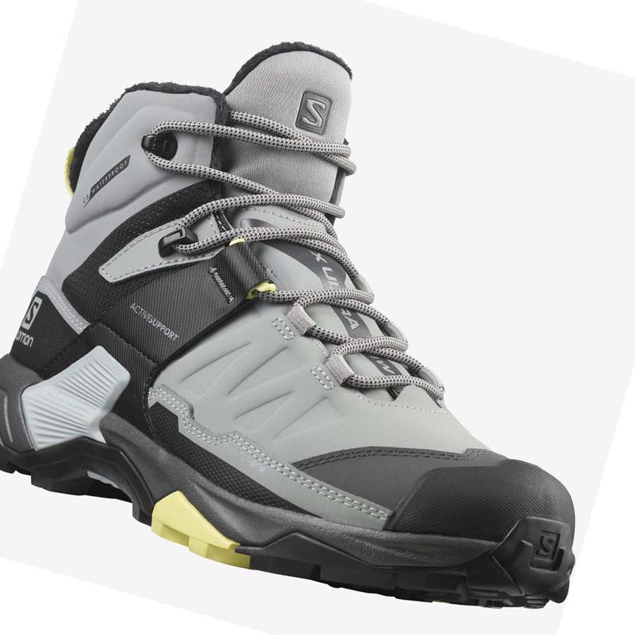 Salomon X ULTRA 4 MID WINTER THINSULATE™ CLIMASALOMON™ WATERPROOF Vinterstøvler Dame Grå | NO3015BEX