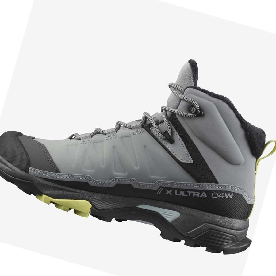 Salomon X ULTRA 4 MID WINTER THINSULATE™ CLIMASALOMON™ WATERPROOF Vinterstøvler Dame Grå | NO3015BEX