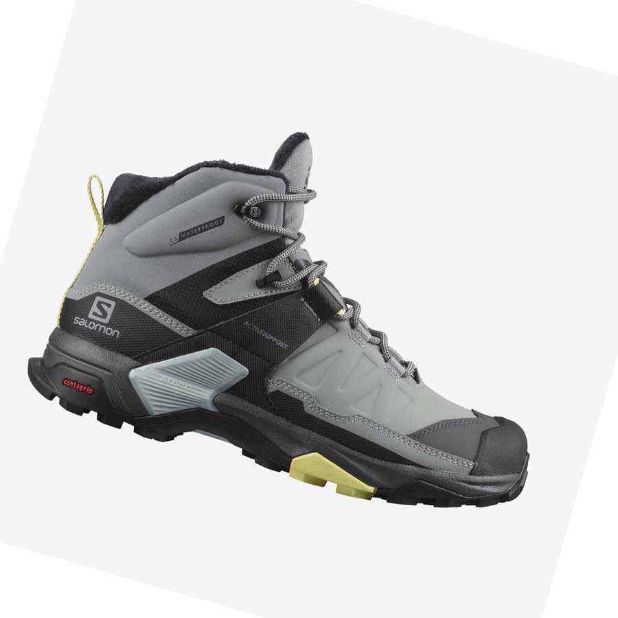 Salomon X ULTRA 4 MID WINTER THINSULATE™ CLIMASALOMON™ WATERPROOF Vinterstøvler Dame Grå | NO3015BEX