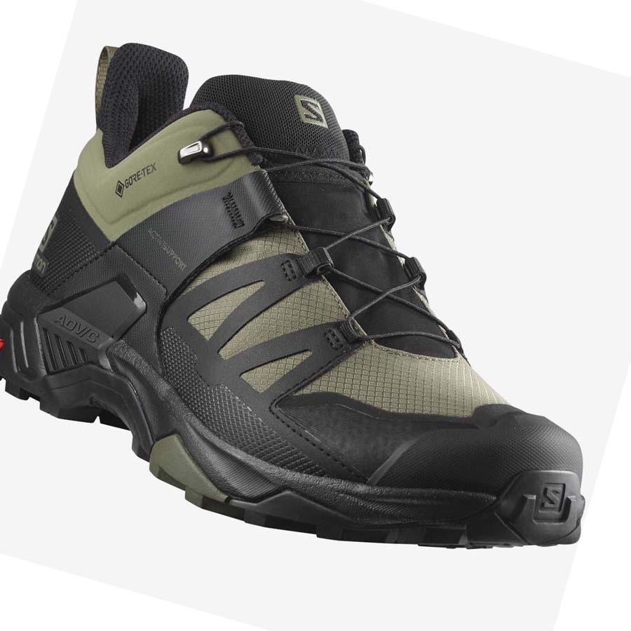 Salomon X ULTRA 4 WIDE GORE-TEX Fjellsko Herre Olivengrønne Svarte | NO2073HAP