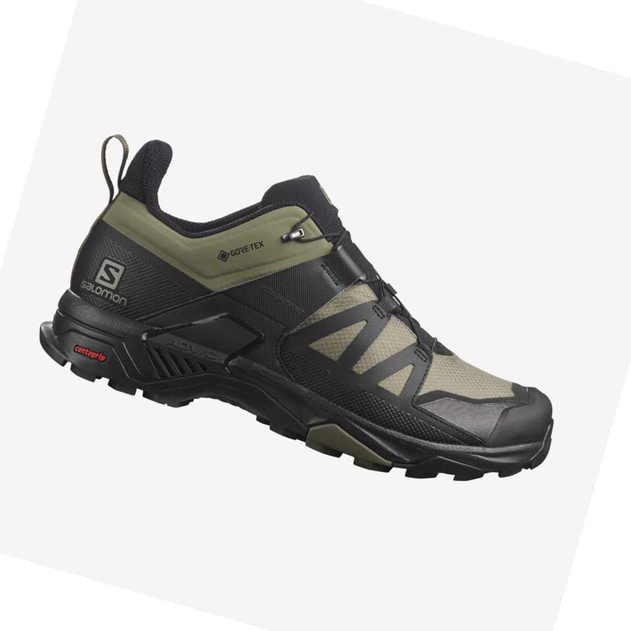 Salomon X ULTRA 4 WIDE GORE-TEX Fjellsko Herre Olivengrønne Svarte | NO2073HAP