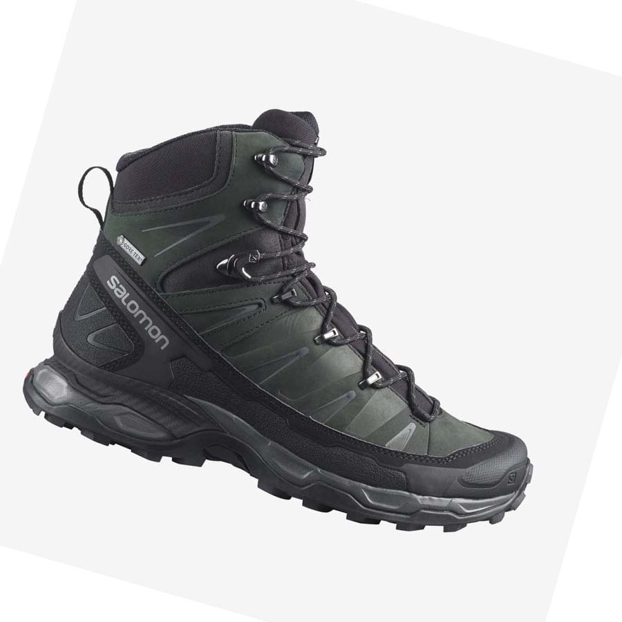 Salomon X ULTRA TREK GORE-TEX Fjellsko Herre Grå Svarte Grønn | NO2050AHK