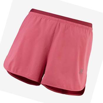 Salomon CROSS 3'' Shorts Dame Rød | NO3276NWY