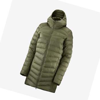 Salomon ESSENTIAL XWARM LONG INSULATED Jakke Dame Olivengrønne | NO3167ZUT