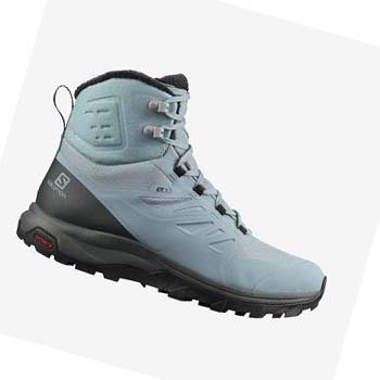 Salomon OUTBLAST THINSULATE™ CLIMASALOMON™ WATERPROOF Vinterstøvler Dame Blå | NO3013CTV