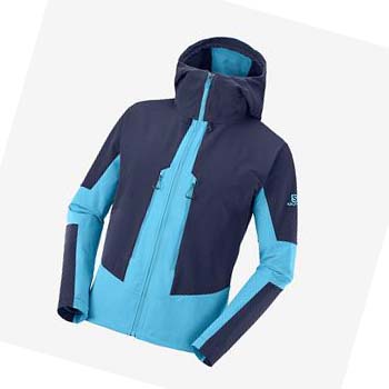 Salomon OUTPEAK SOFTSHELL Jakke Herre Blå | NO2368QMA