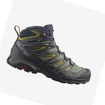 Salomon X ULTRA 3 WIDE MID GORE-TEX Fjellsko Herre Grå Svarte Grønn | NO2031LIS